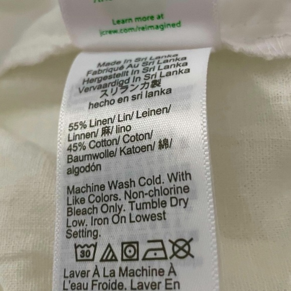 NWT J. Crew Factory White Linen Blend Drawstring Pants Sz 8 - Picture 16 of 16